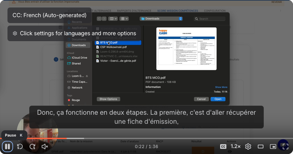 Vue d'ensemble des informations de mission